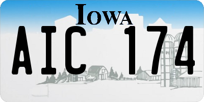 IA license plate AIC174