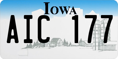 IA license plate AIC177