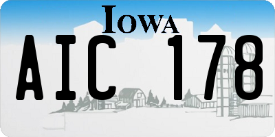 IA license plate AIC178