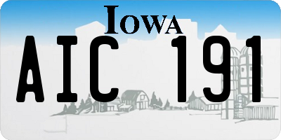 IA license plate AIC191