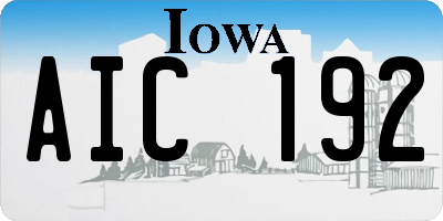 IA license plate AIC192