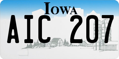IA license plate AIC207