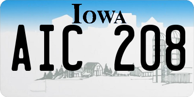 IA license plate AIC208