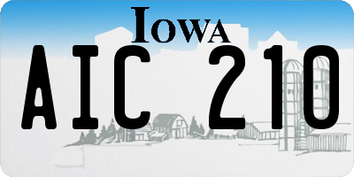 IA license plate AIC210