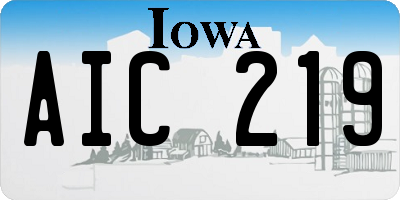 IA license plate AIC219