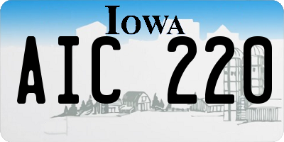 IA license plate AIC220
