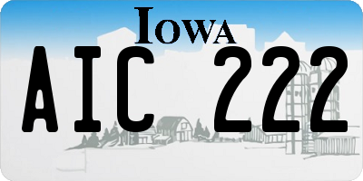 IA license plate AIC222