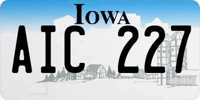 IA license plate AIC227