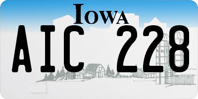IA license plate AIC228