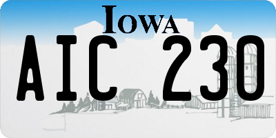 IA license plate AIC230