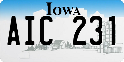 IA license plate AIC231