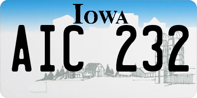 IA license plate AIC232