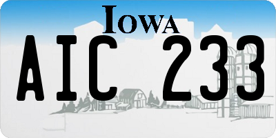IA license plate AIC233