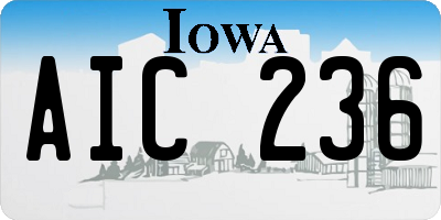 IA license plate AIC236