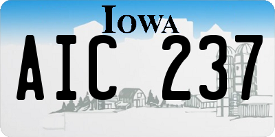 IA license plate AIC237
