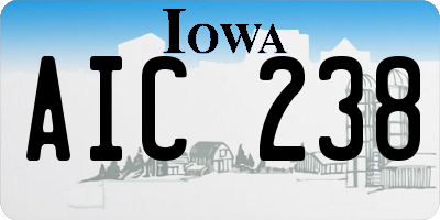 IA license plate AIC238