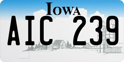 IA license plate AIC239