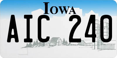 IA license plate AIC240