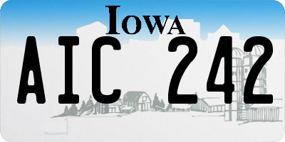 IA license plate AIC242