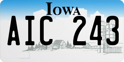 IA license plate AIC243