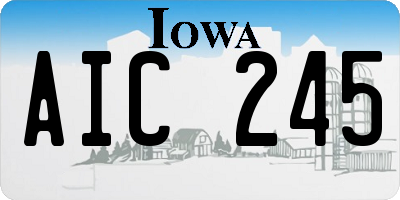 IA license plate AIC245