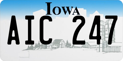 IA license plate AIC247