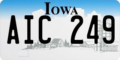 IA license plate AIC249
