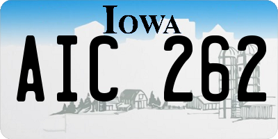 IA license plate AIC262