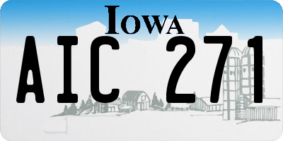 IA license plate AIC271