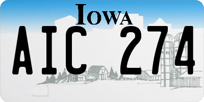 IA license plate AIC274