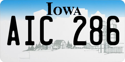 IA license plate AIC286