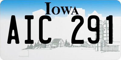 IA license plate AIC291