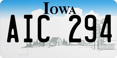 IA license plate AIC294