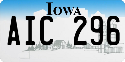 IA license plate AIC296
