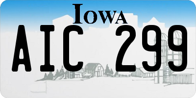 IA license plate AIC299