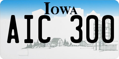 IA license plate AIC300