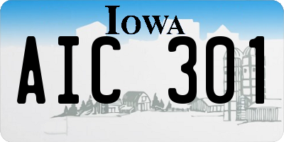 IA license plate AIC301