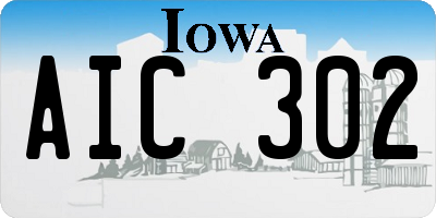 IA license plate AIC302