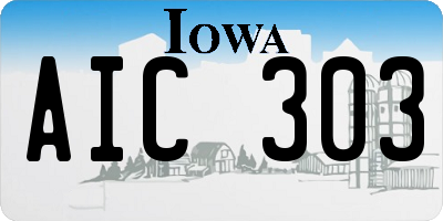 IA license plate AIC303