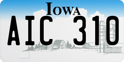 IA license plate AIC310