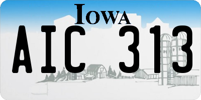 IA license plate AIC313
