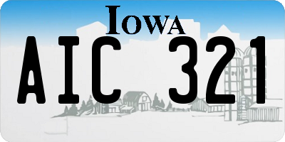 IA license plate AIC321