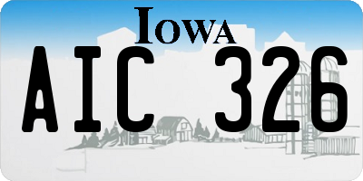 IA license plate AIC326