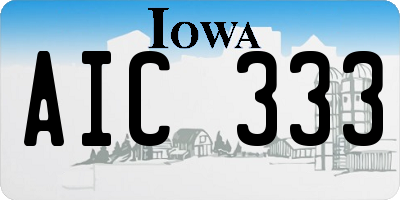 IA license plate AIC333