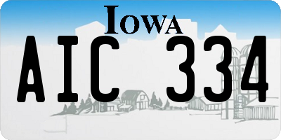 IA license plate AIC334