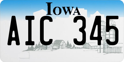 IA license plate AIC345
