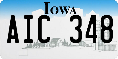 IA license plate AIC348