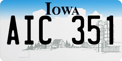 IA license plate AIC351