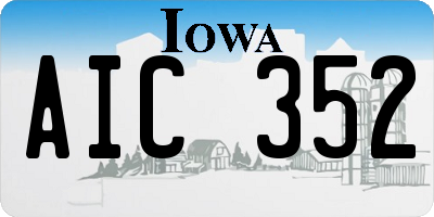 IA license plate AIC352