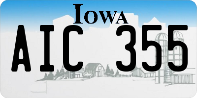 IA license plate AIC355